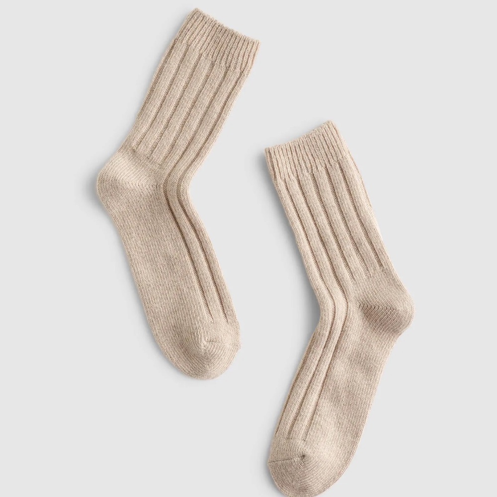NWT Madewell Ribbed Crew Socks with Wool and Cashmere